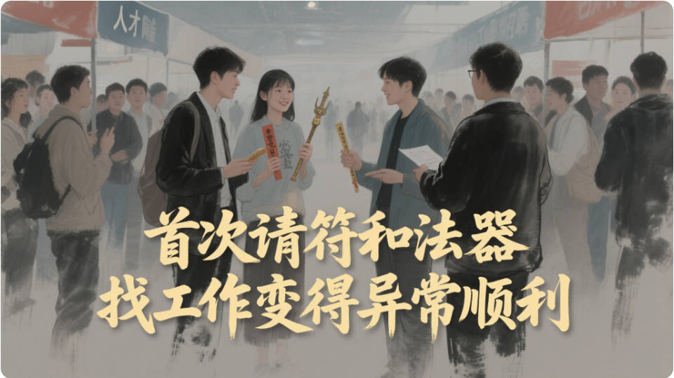 首次请符和法器，找工作变得异常顺利-天善缘
